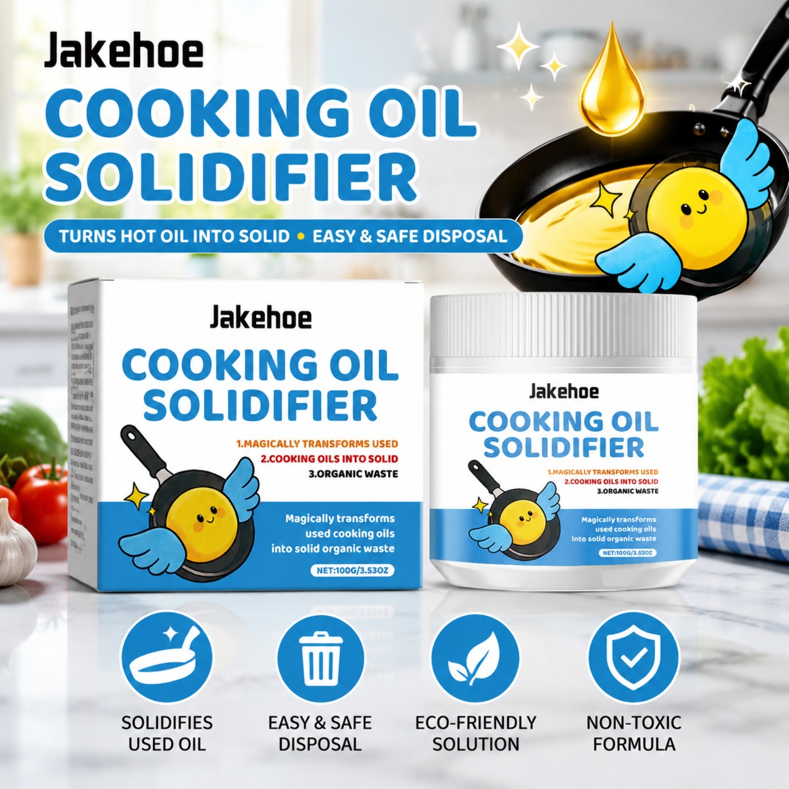 Home Cooking Oil Disposal - Polvo Solidificador de Aceite de Cocina,