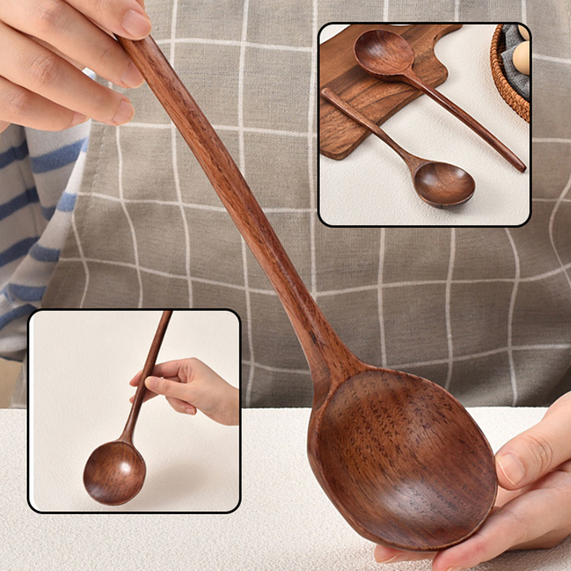 Home Cooking Services - Cuchara de madera de mango largo