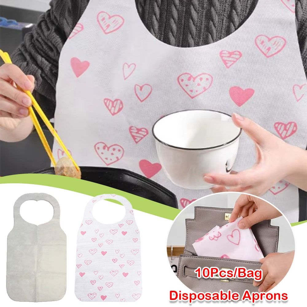 Home Cooking Oil Disposal - 10 unids/bolsa delantales desechables con estampado