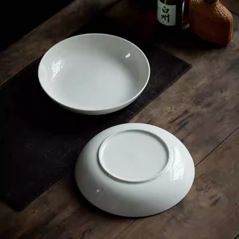 Home Cooking Meal - Plato Hondo de Porcelana Blanca de